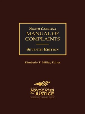 cover image of North Carolina Manual of Complaints